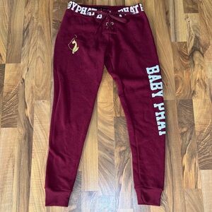 Baby Phat Maroon Sweatpants with Gold Accent
